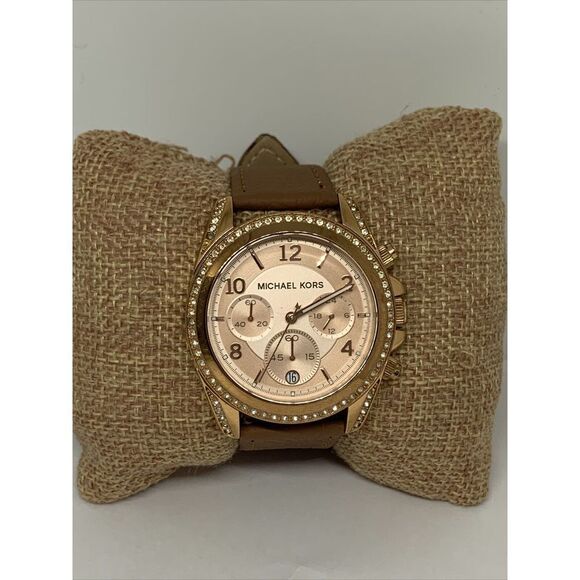 Michael Kors Blair MK5263 Women's Brown Leather Analog Dial Quartz Watch WFH205 - Picture 1 of 11